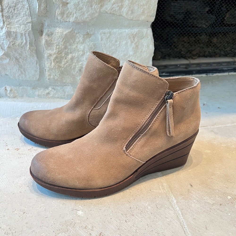 Sofft Salem Tan Wedge Ankle Boots Booties‎ Size 10 Boho